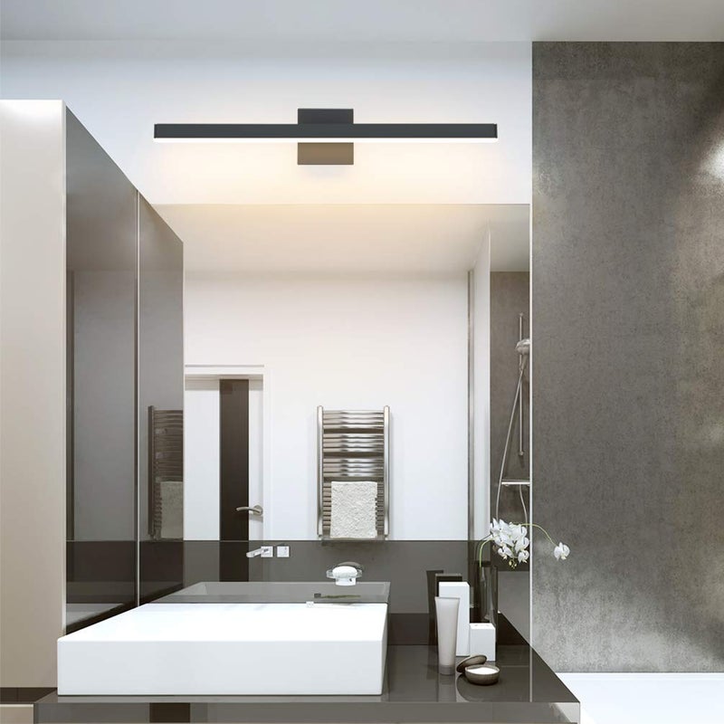Aipsun 27.6 inch Modern Black Vanity Light LED Bathroom Vanity Light Fixtures Black Wall Light for Bathroom (Warm White) - Image 2